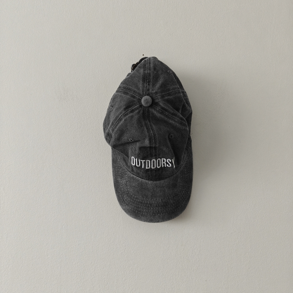 Outdoorsy Grey Washed Denim Cap Womens Baseball Hat
